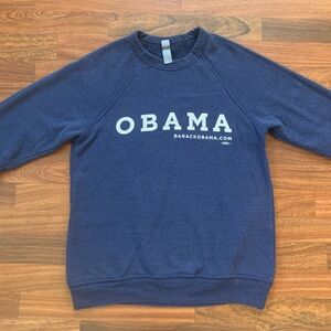 Canvas Obama 2008 Campaign Crewneck Sweatshirt Sz M Navy Historical Political